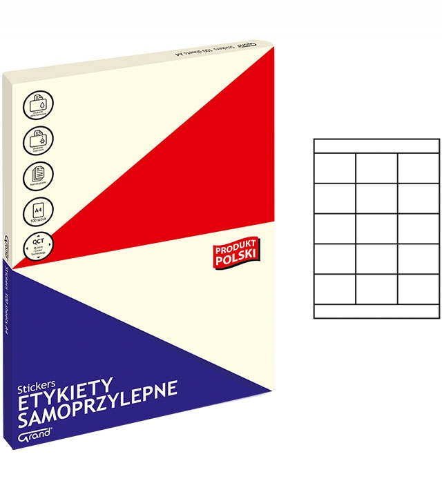 

Etykiety samoprzylepne A4 70x50,8mm 100szt Grand