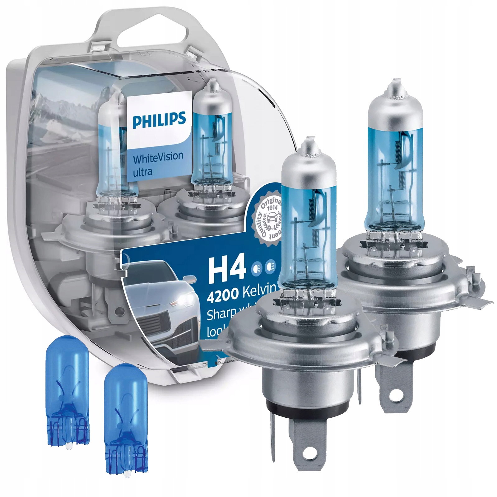

Philips H4 W5W White Vision Ultra Żarówki 4200K