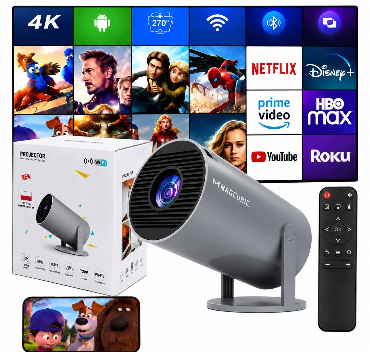 Projektor Magcubic HY300 Pro Nová Verze 2026 Originální Smart Tv