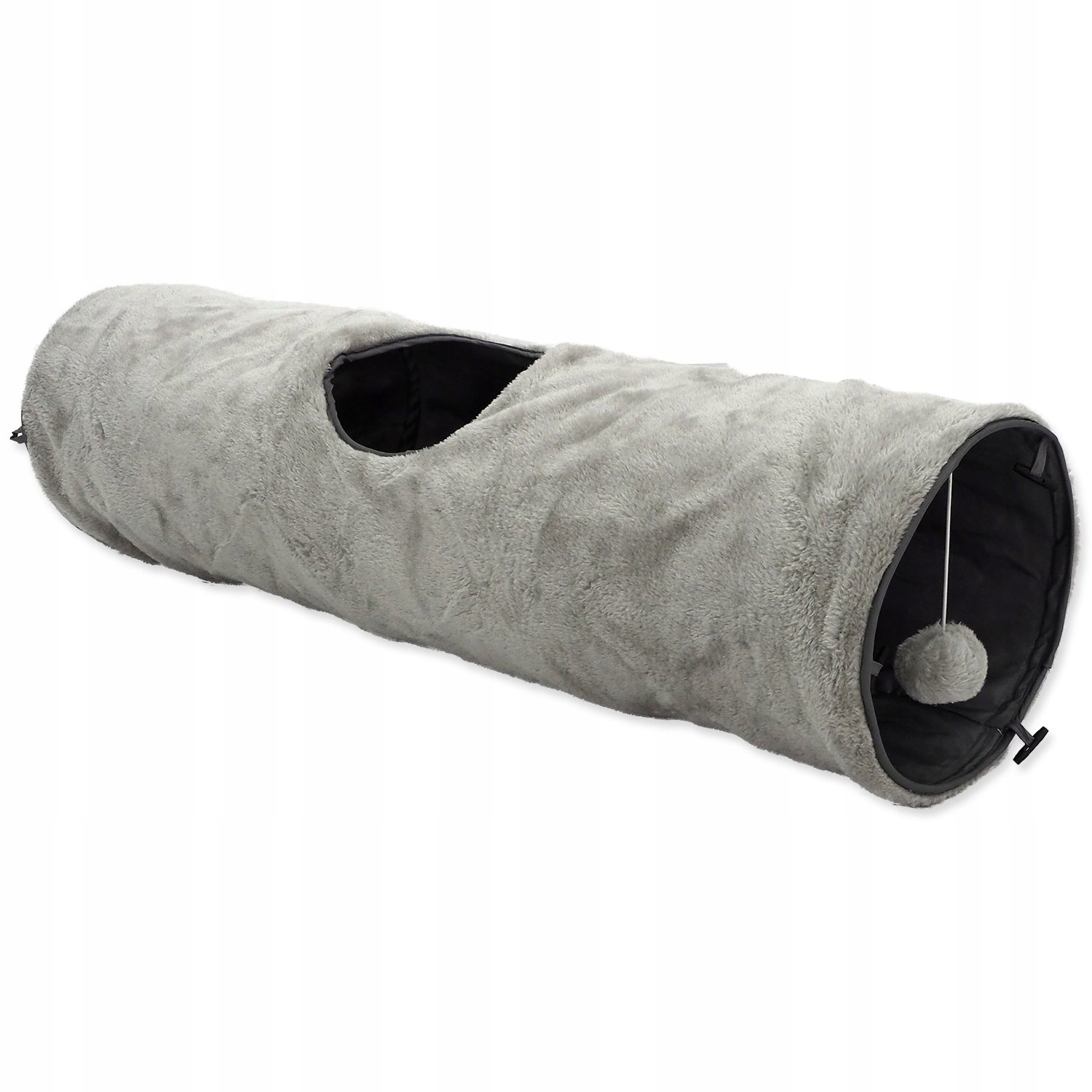 Levně Tunel Magic Cat plyš šustící šedý 90x24cm