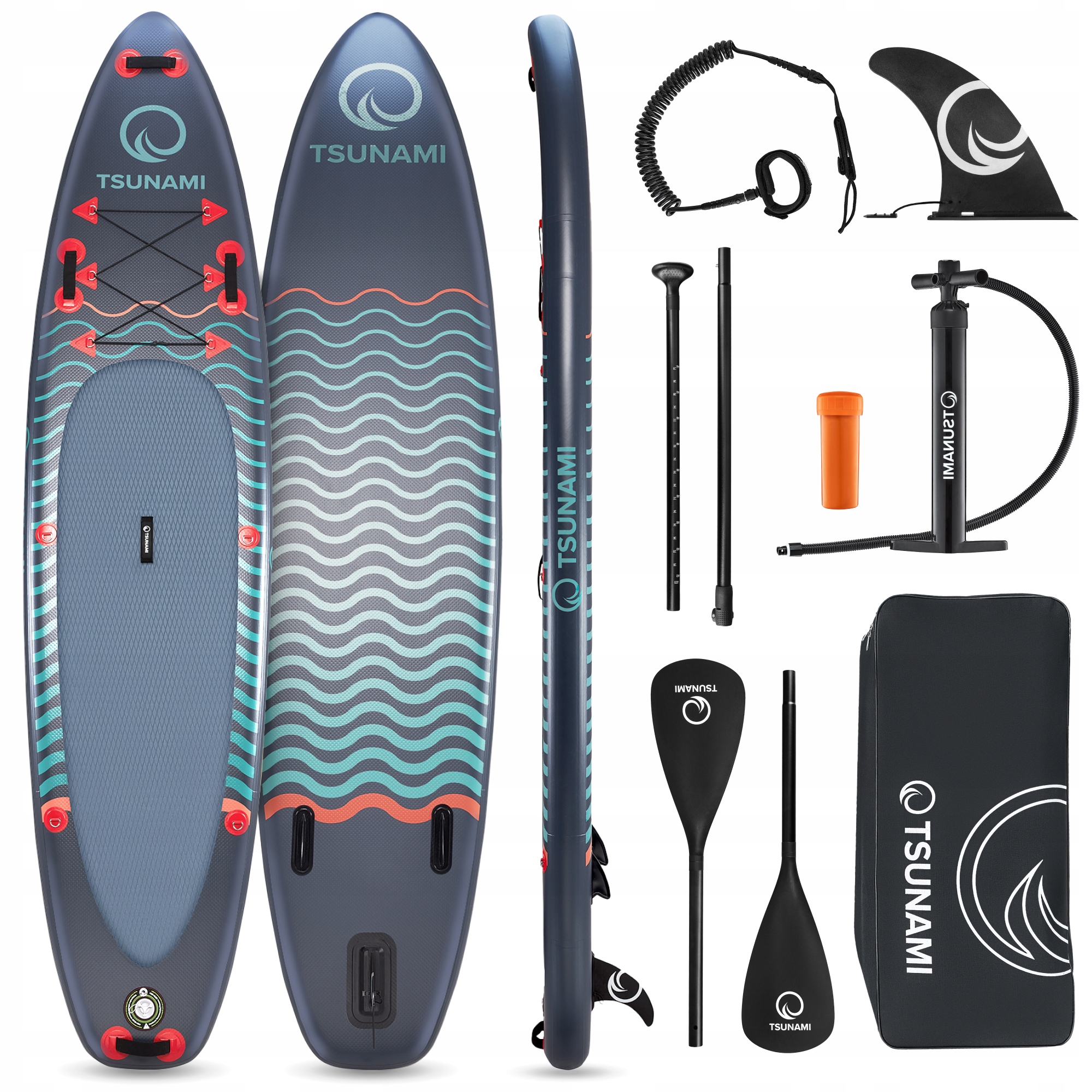 Sup Deska Tsunami Pro Plavání Nafukovací Stand Up Paddle Příslušenství 350 cm