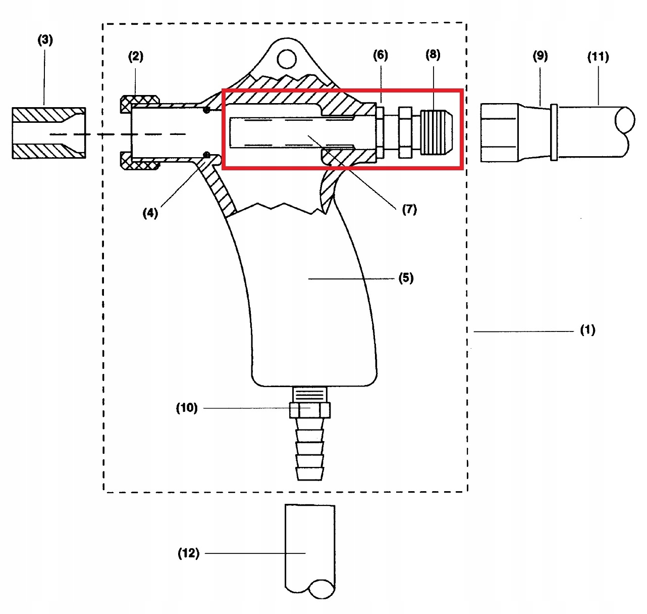 dysza do pistoletu do piaskarki kabinowej powietrzna 6mm BNP pistolet Pojemność 0 l