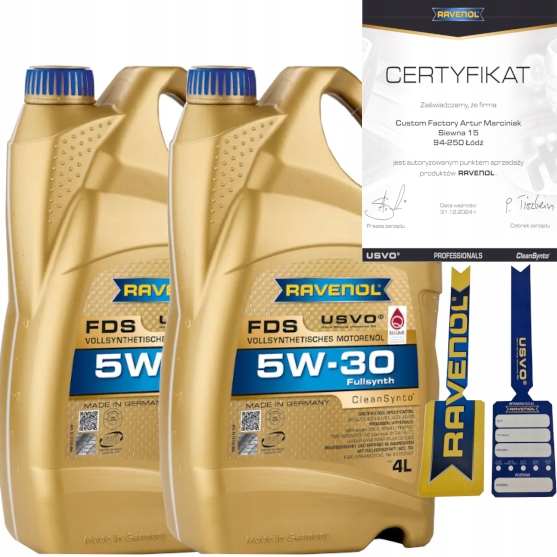 RAVENOL FDS 5W30 8L A5/B5 FORD WSS-M2C913-D RN0700 + ZAWIESZKA