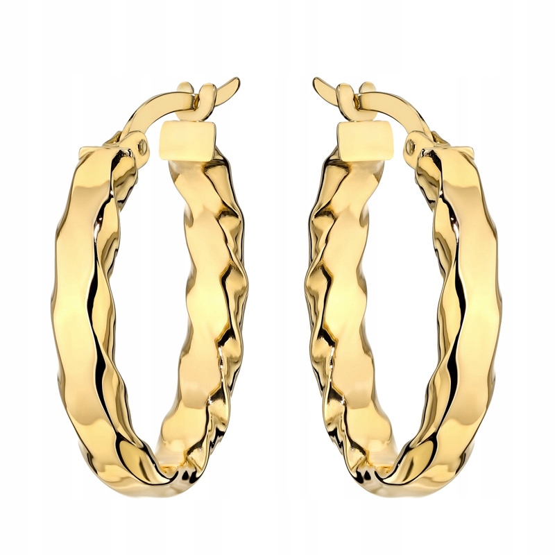 Zlaté Náušnice Anglické Dámské pr. 585 Nepravidelné Oválné 14k