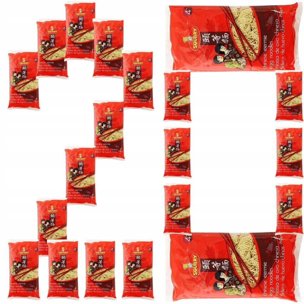 20x Azjatycki Makaron Mie Instant 4 Minuty z Jajkiem Do Woka i Stir 250g