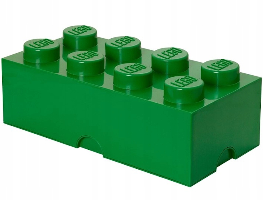 Lego Kontejner Úložný Box Kostka 8 Přihrádek Krabička Velká Brick 50 CM Organizér Zelený