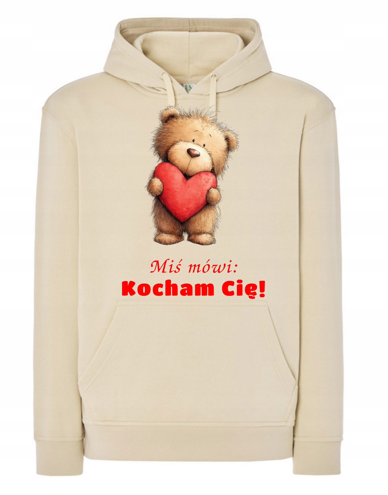 Mikina s kapucí Valentýnský Dárek Medvídek říká Miluji tě 5XL