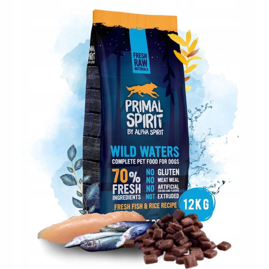 Primal Spirit Karma dla psa Wild Waters 70% Mięsa Ryby Kurczak 12kg