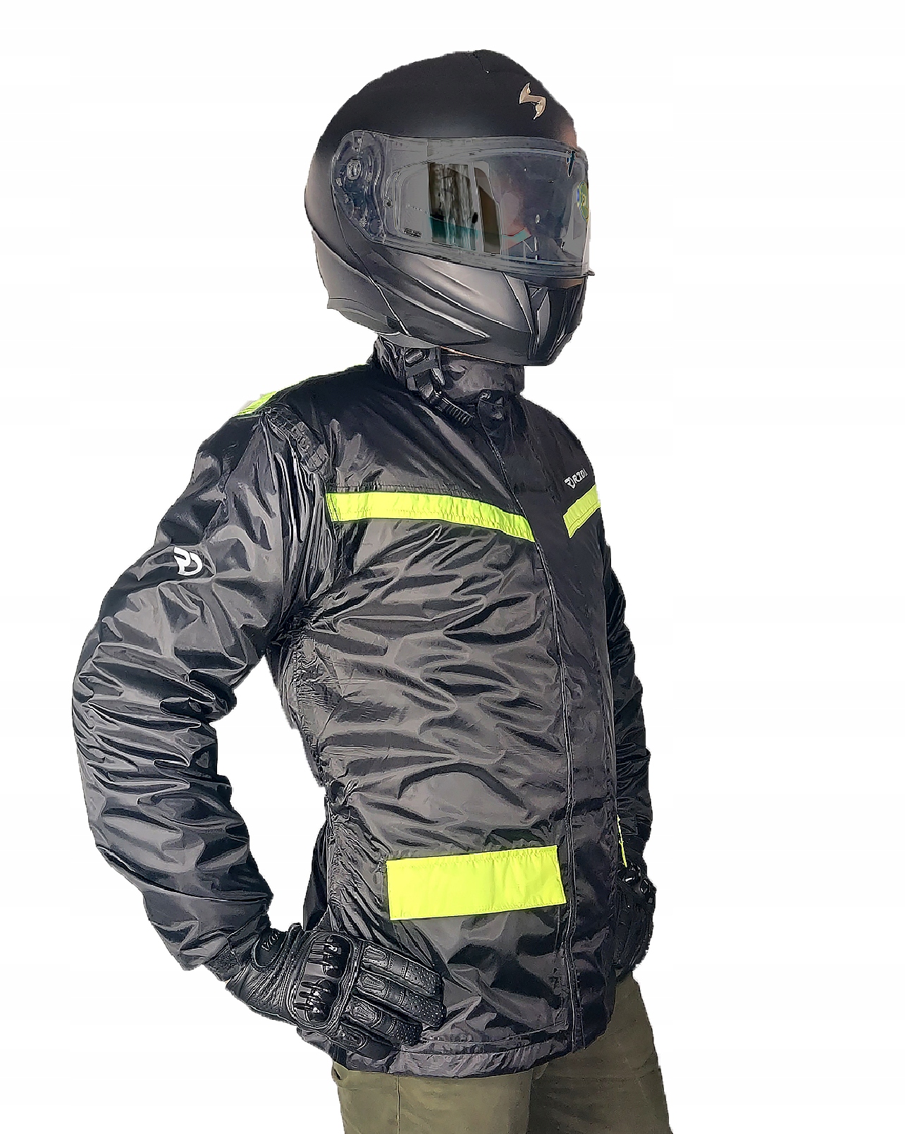 RIDA Kombinezon Przeciwdeszczowy Motocyklowy Deszczak Wodoodporny Fluo XS