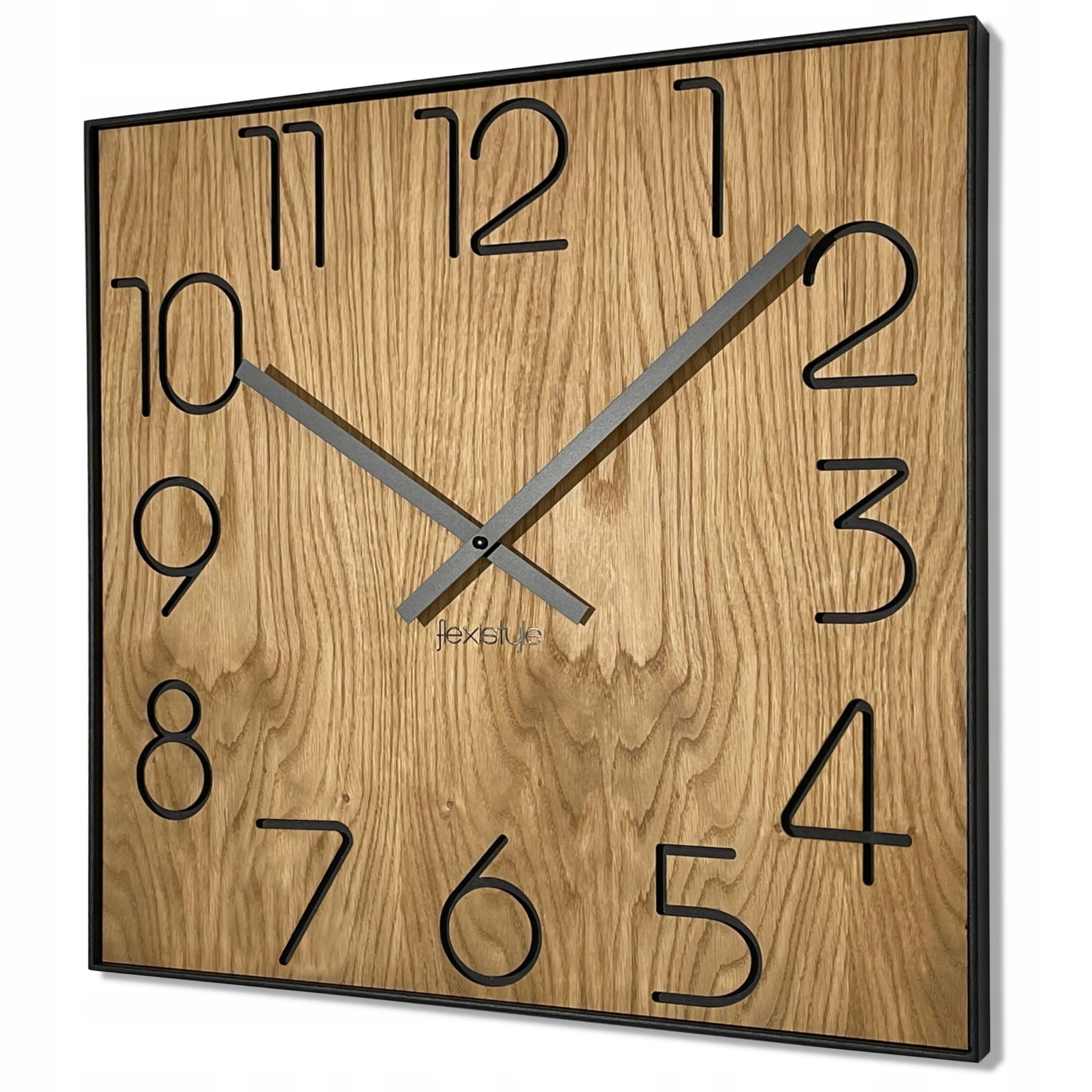 Dřevěné nástěnné hodiny Wood Square čtvercové 50 do obývacího pokoje, nástěnné hodiny
