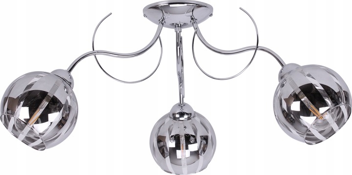 Chromovaný stropní svítidlo s dekorativními prvky na stínítku Eliza klasika 60W