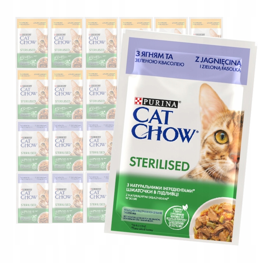 Purina Cat Chow Sterilised 24x85g Krmivo Pro Kočky Kuře A Jehněčí Maso V Omáčce