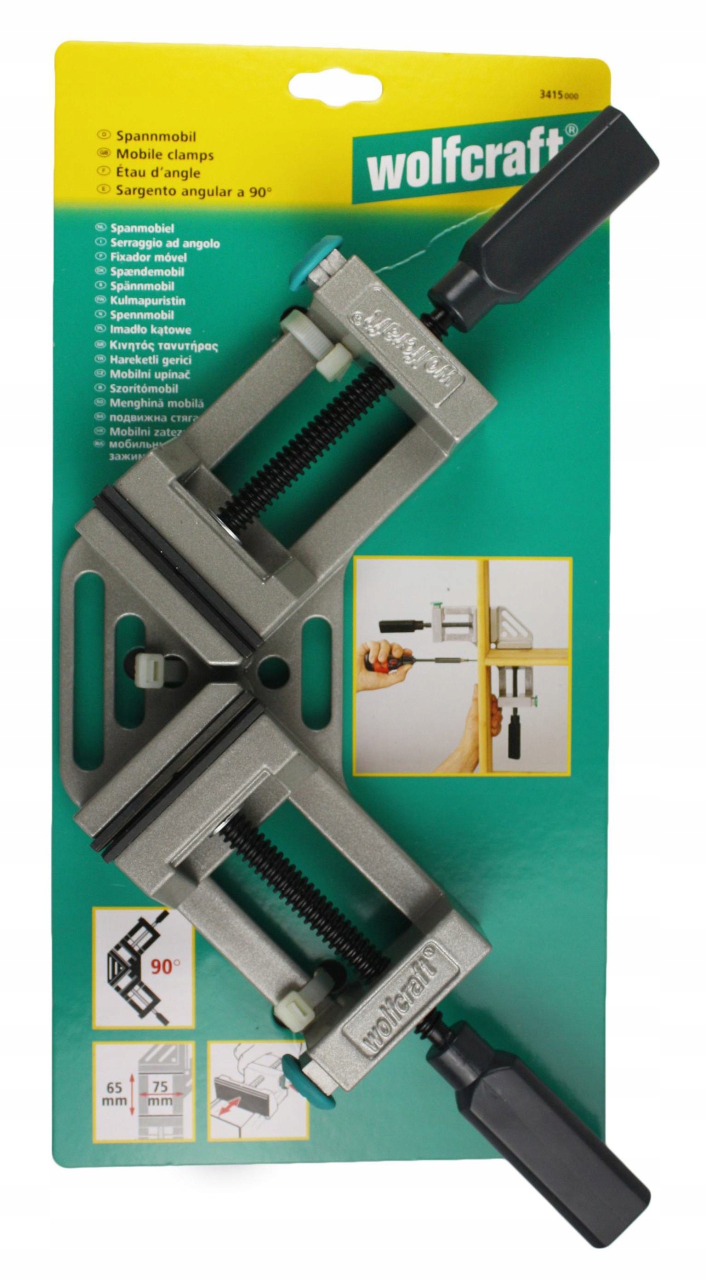 Rohový úhlový svěrák truhlářský úhlový 65x75 mm (3415000) Wolfcraft