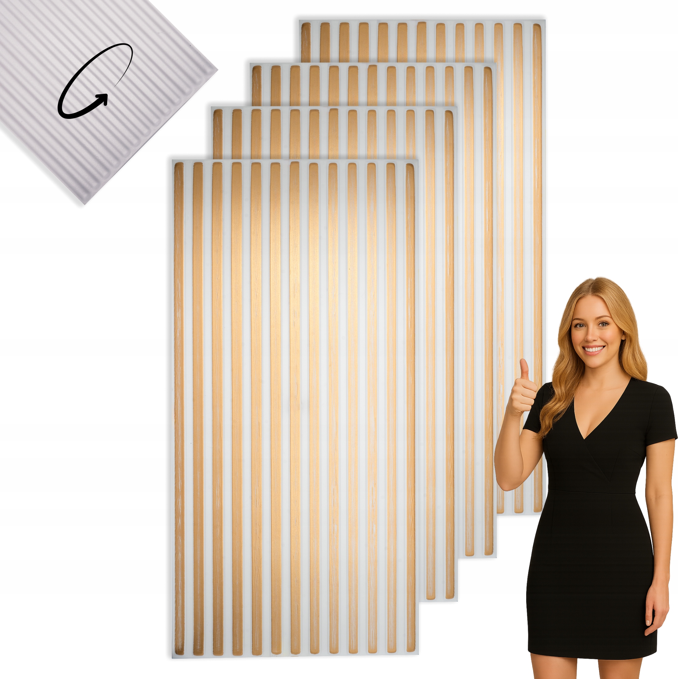 Dekorativní nástěnný panel Xps Lamel 100 cm Kašmír Béžová Zlato Balíček 4 ks
