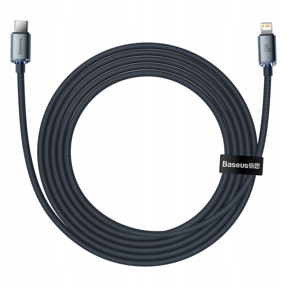 BASEUS SZYBKI KABEL USB-C - Lightning 20W MOCNY PRZEWÓD W OPLOCIE 2m Marka Baseus