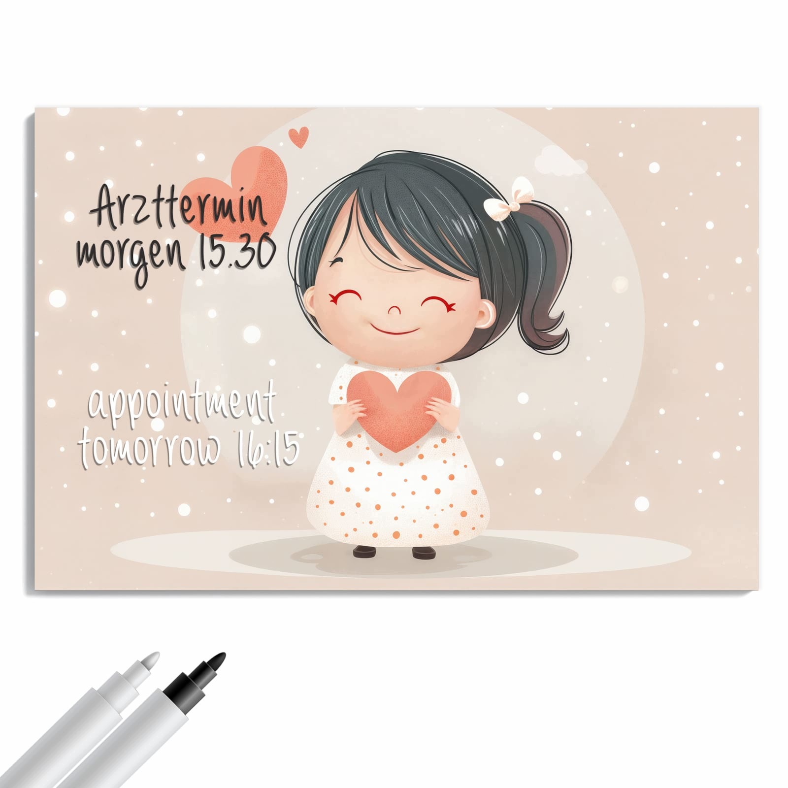 Magnetická tabule Urocze Dívka Srdce 60 × 40 cm