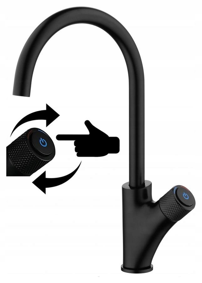Kuchynská Batéria Čierna Press On-off Do Umývadla Q