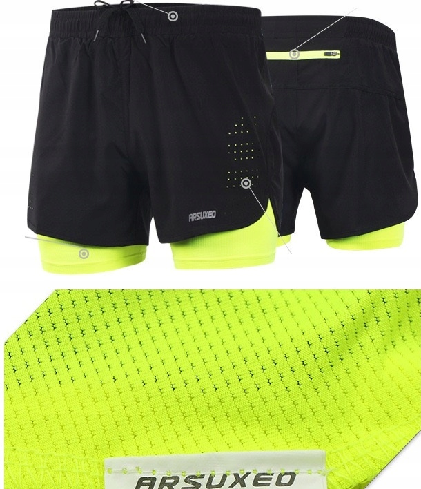 SPODENKI SPORTOWE DO BIEGANIA ARSUXEO NA ROWER SZORTY SIŁOWNIĘ ROWEROWE r L Kod producenta DO BIEGANIA