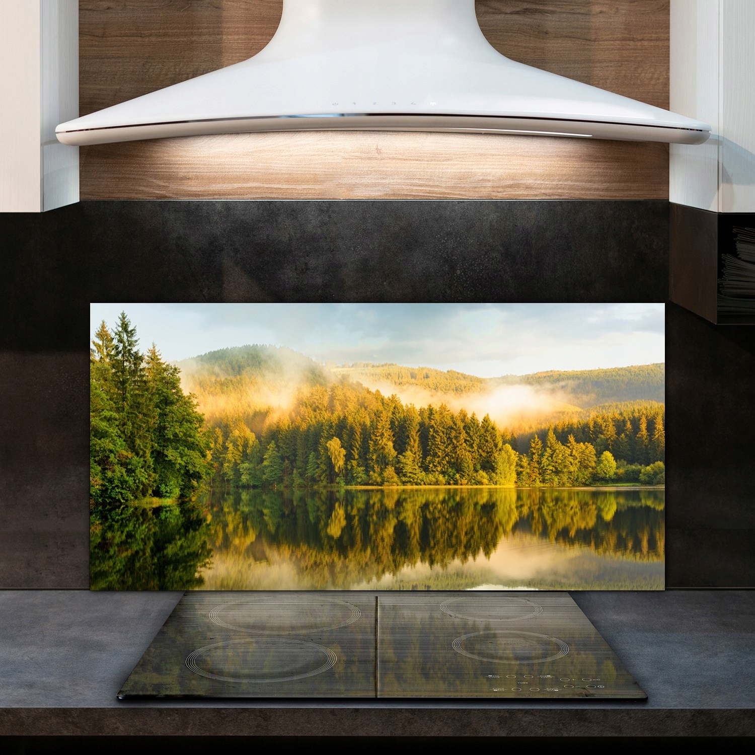 Las Jezioro Mgła 120x60 Panel nad blat do kuchni Marka Coloray