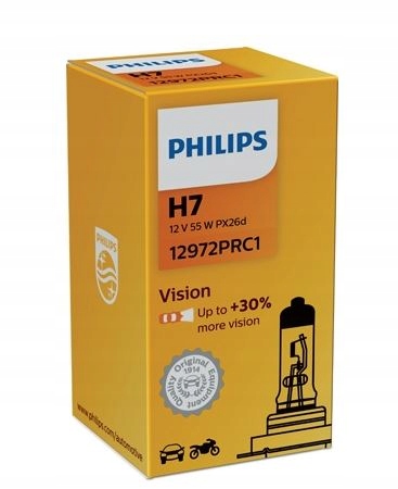 

Żarówka Philips H7 55W 12V Vision+30% PX26d 1 szt