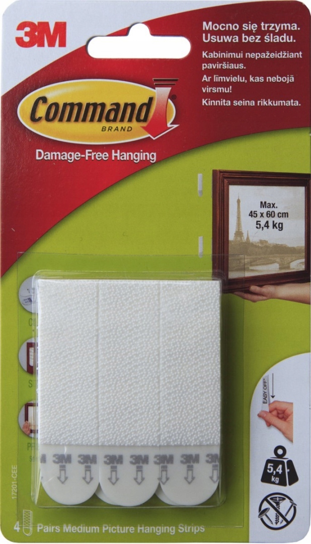 

Rzepy do ram średnie max.45x60cm 5,4kg Command 3M