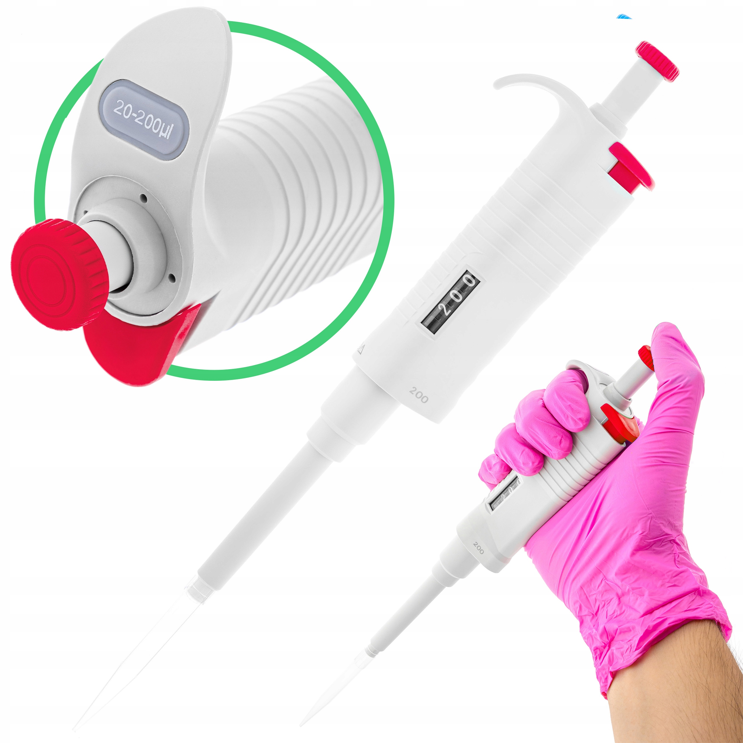 LabEasy Pipeta automatyczna 20-200 µl zmiennopojemnościowa autoklawowalna