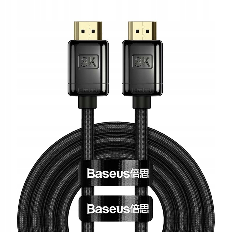 Kabel HDMI 2.1 Baseus High 8K 60Hz, 3D, 48Gbps, 1m Złącza HDMI - HDMI