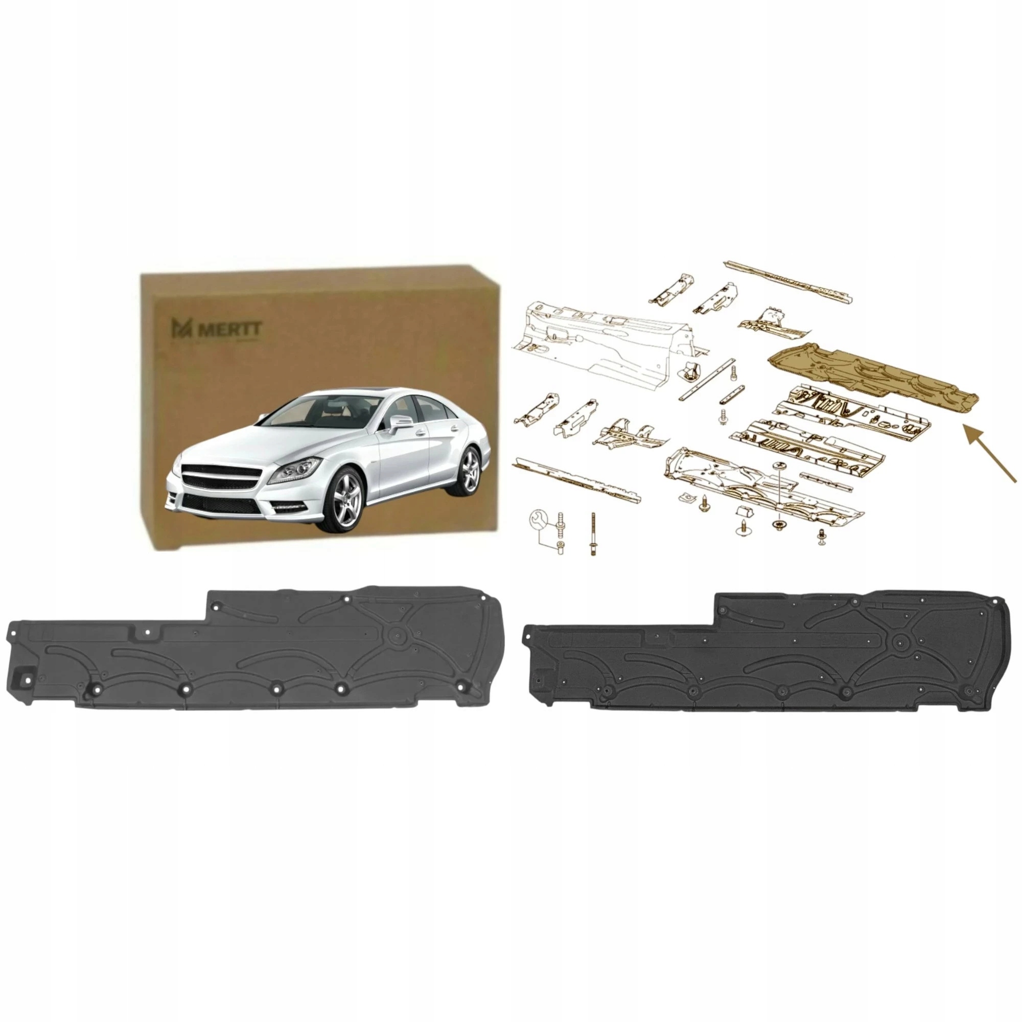 Desky krytu podvozku motoru Komplet Mercedes Cls C218 W212 2010-2018