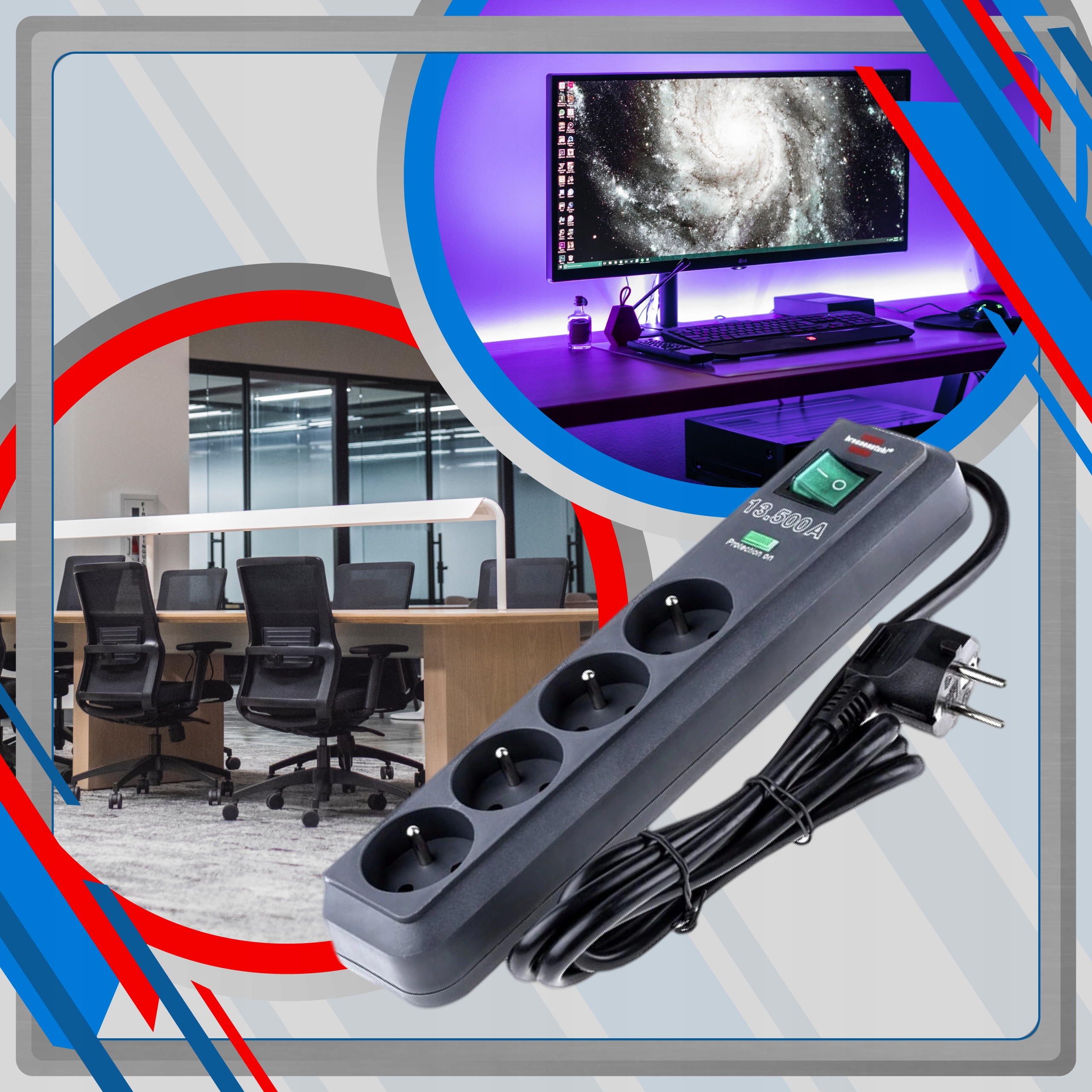 LISTWA PRZECIWPRZEPIĘCIOWA 4G BRENNENSTUHL 13.500A Długość przewodu 1.5 m