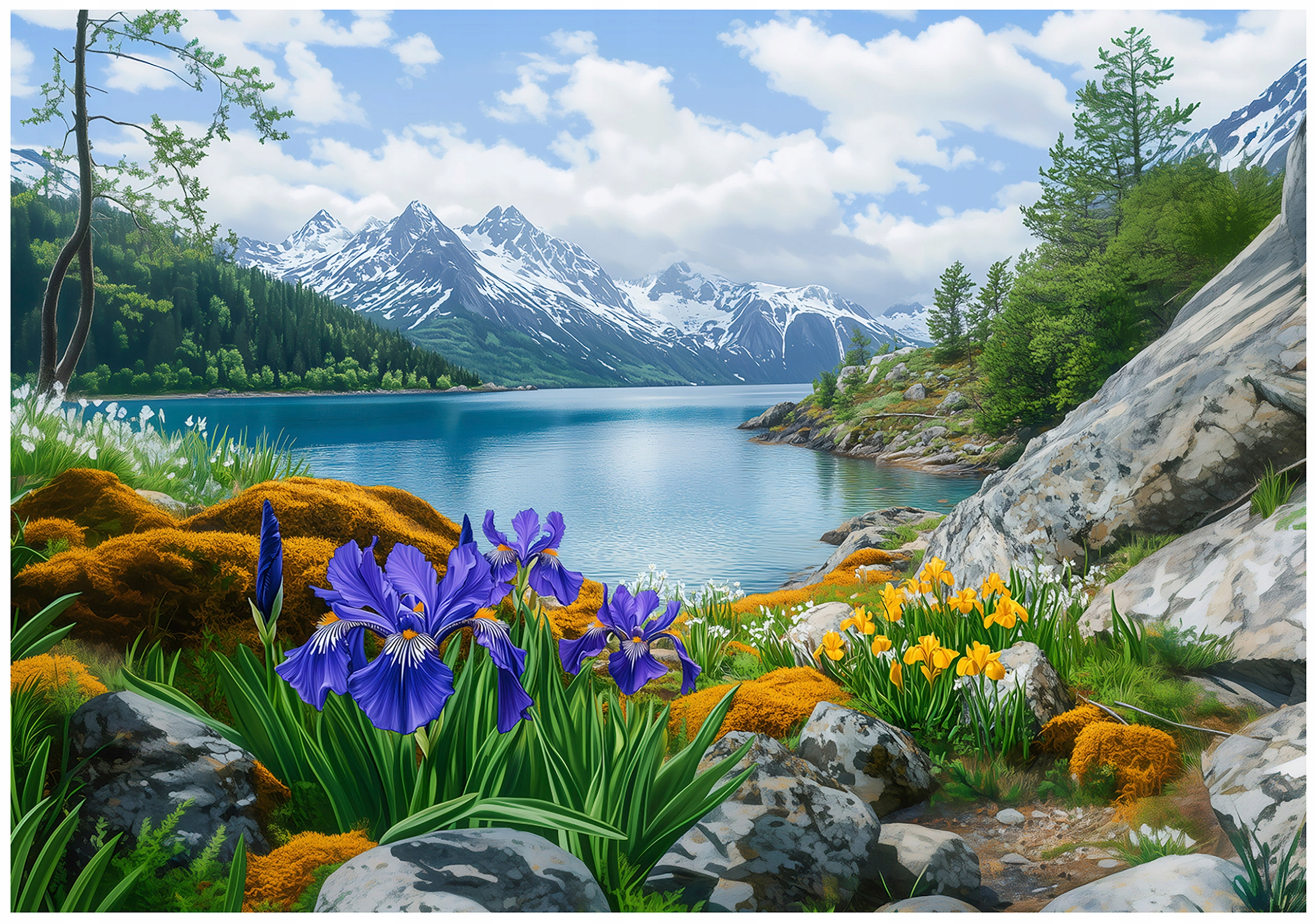 Fototapeta Krajina Jezero Hory Ložnice Obývací Pokoj Tapeta Vliesová 250x175