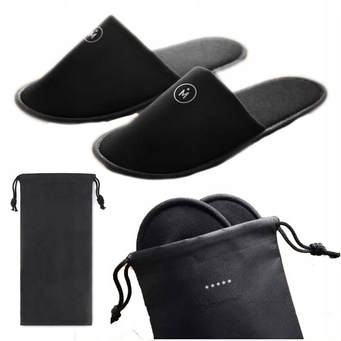 

Kapcie hotelowe Spa w etui Czarne dla gości