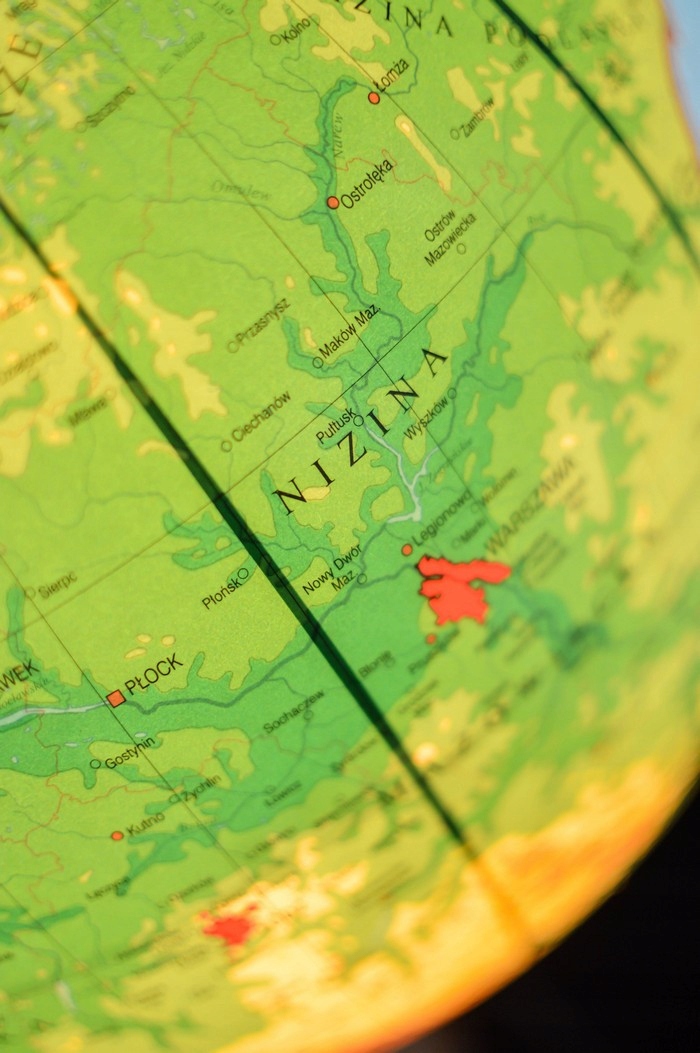 Świecący Globus Polska Administracyjno-Fizyczna Odpowiednia Wielkość ŁADNY Średnica 32 cm