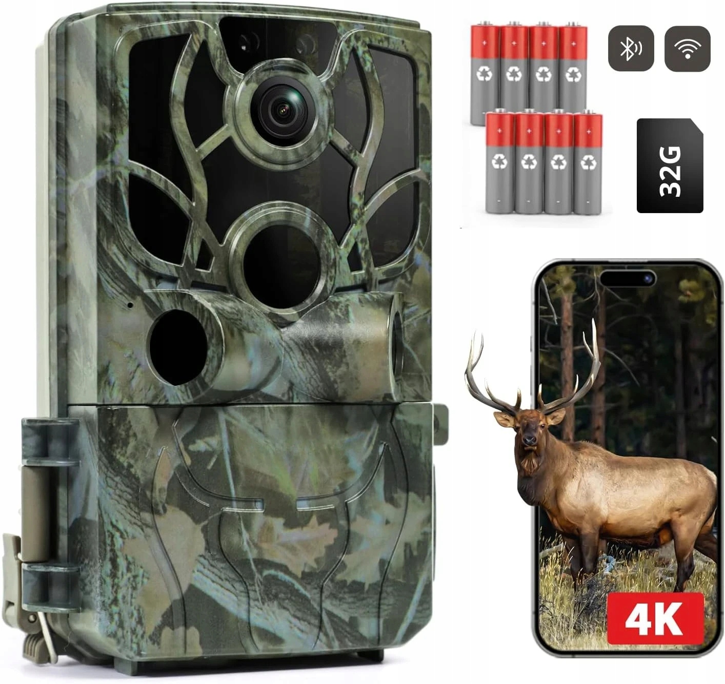 Lesní Ir kamera pro lov Polish Menu na Sd kartu Uhd 4K 48Mpx Fotopast
