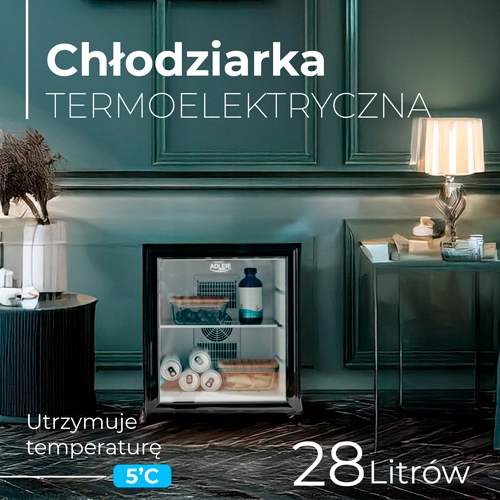 Chłodziarka Termoelektryczna Adler AD 8088 28L Szklane Drzwi