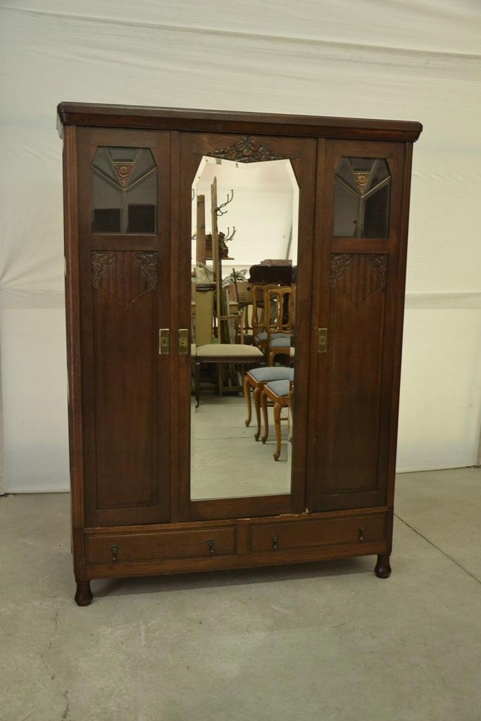 SZAFA SECESJA 3 DRZWIOWA LUSTRO