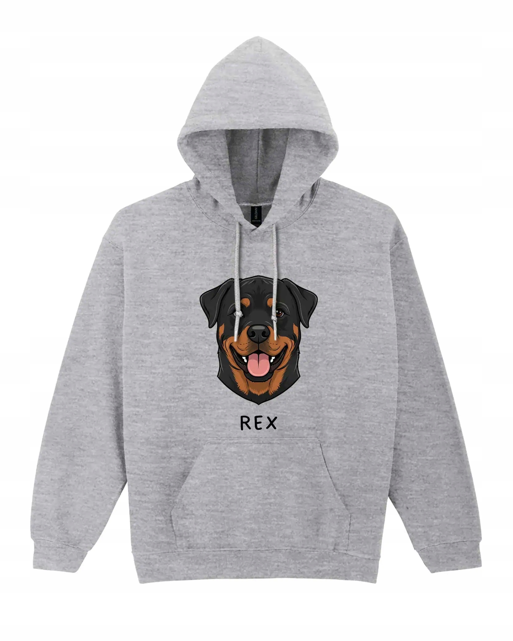 Mikina s kapucí Rottweiler Personalizovaná Pupil Pes Šedá XXL