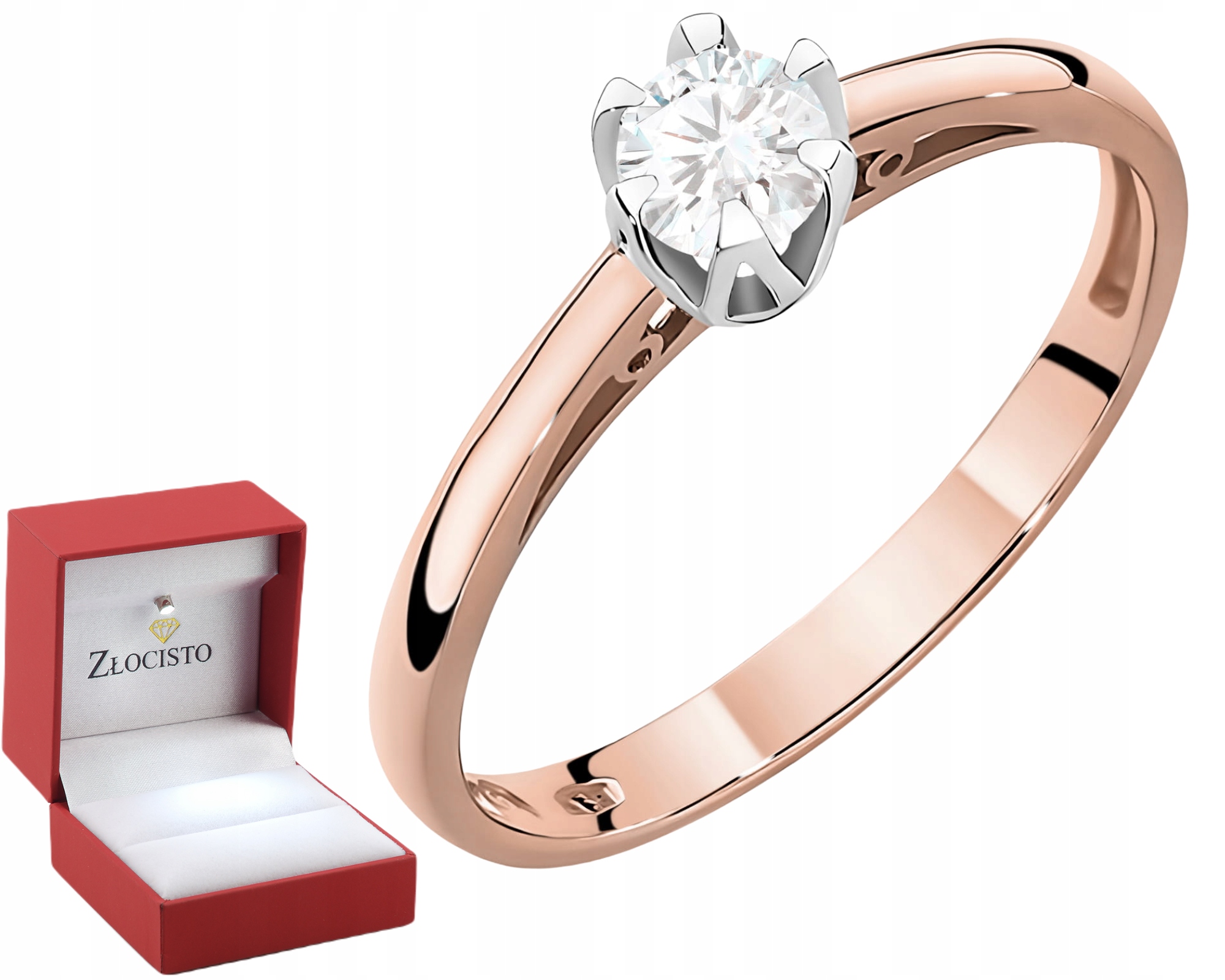 Růžové Zlato Prstýnek S Laboratorním Briliantem Gravírování 585 Dárek