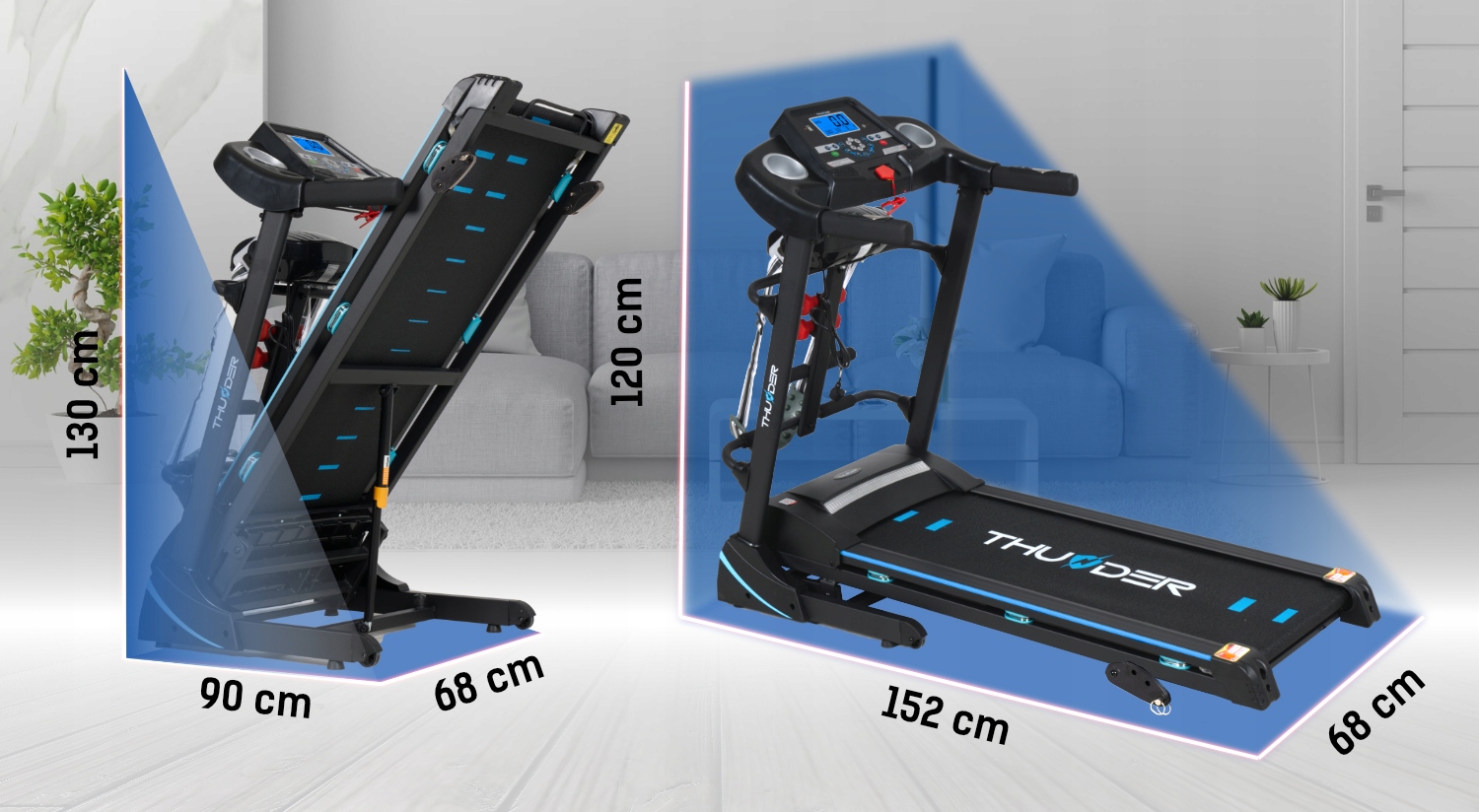 BIEŻNIA ELEKTRYCZNA MASAŻER 17 km/h 140kg USB 43cm Kod producenta ICON-D-BLACK