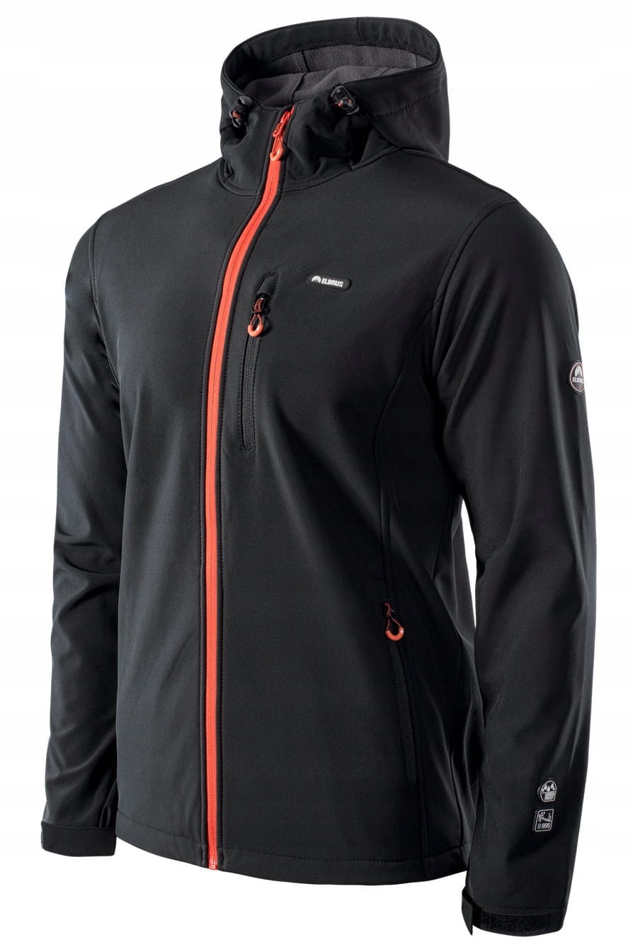 Elbrus Softshellová Pánská Bunda S Kapucí Černá XL