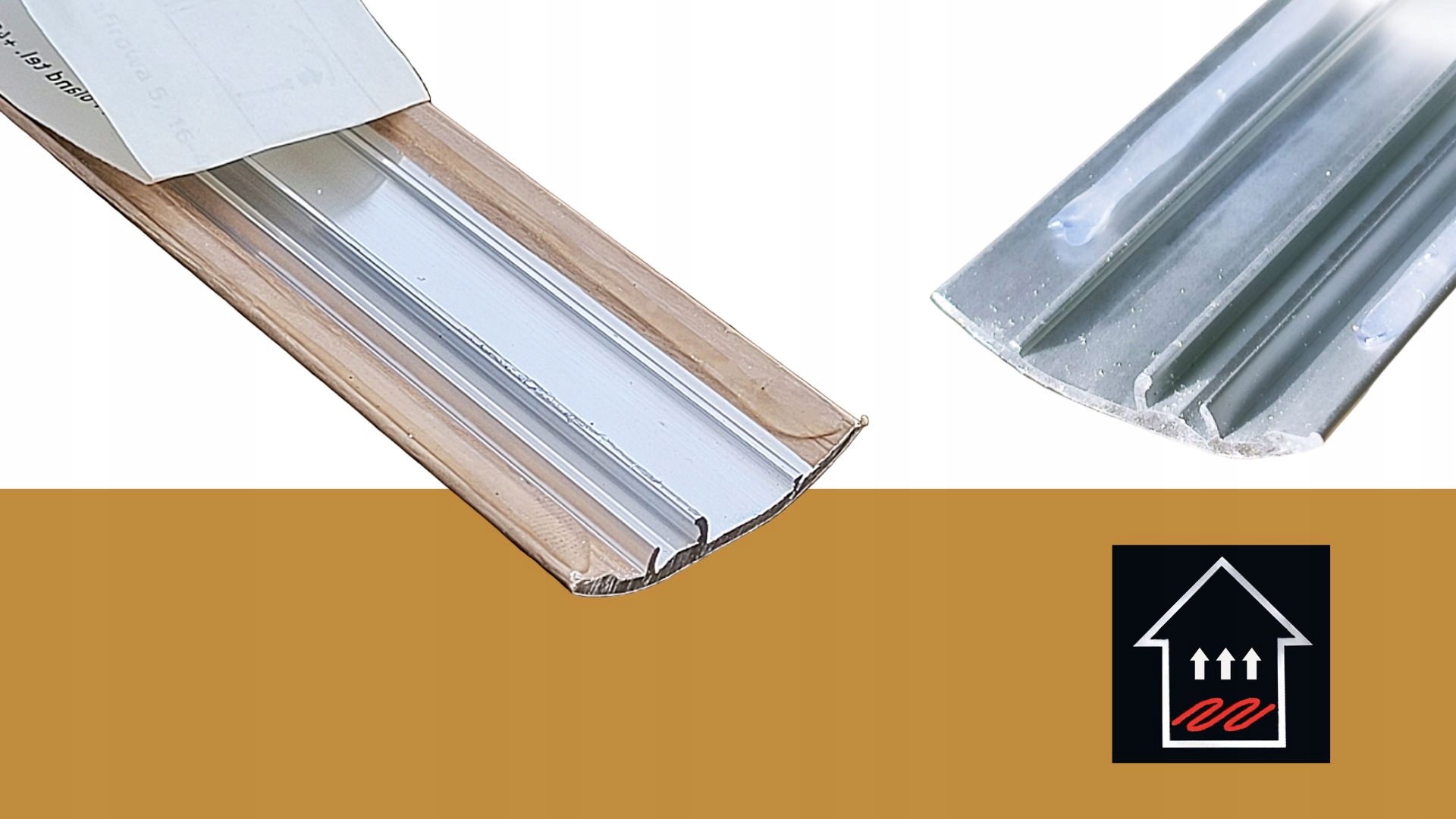 Listwa SAMOPRZYLEPNA Progowa Aluminiowa 37mm x 93cm, DĄB SANDSTONE Wysokość 6 mm