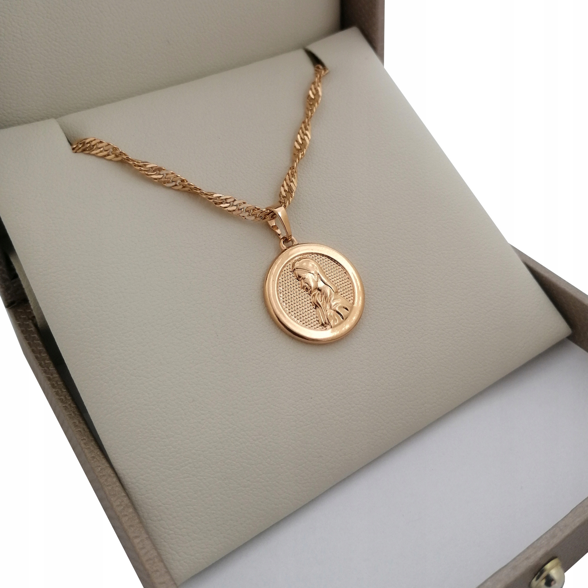 

Złoty Naszyjnik Matka Boska 18K Gwarancja Prezent