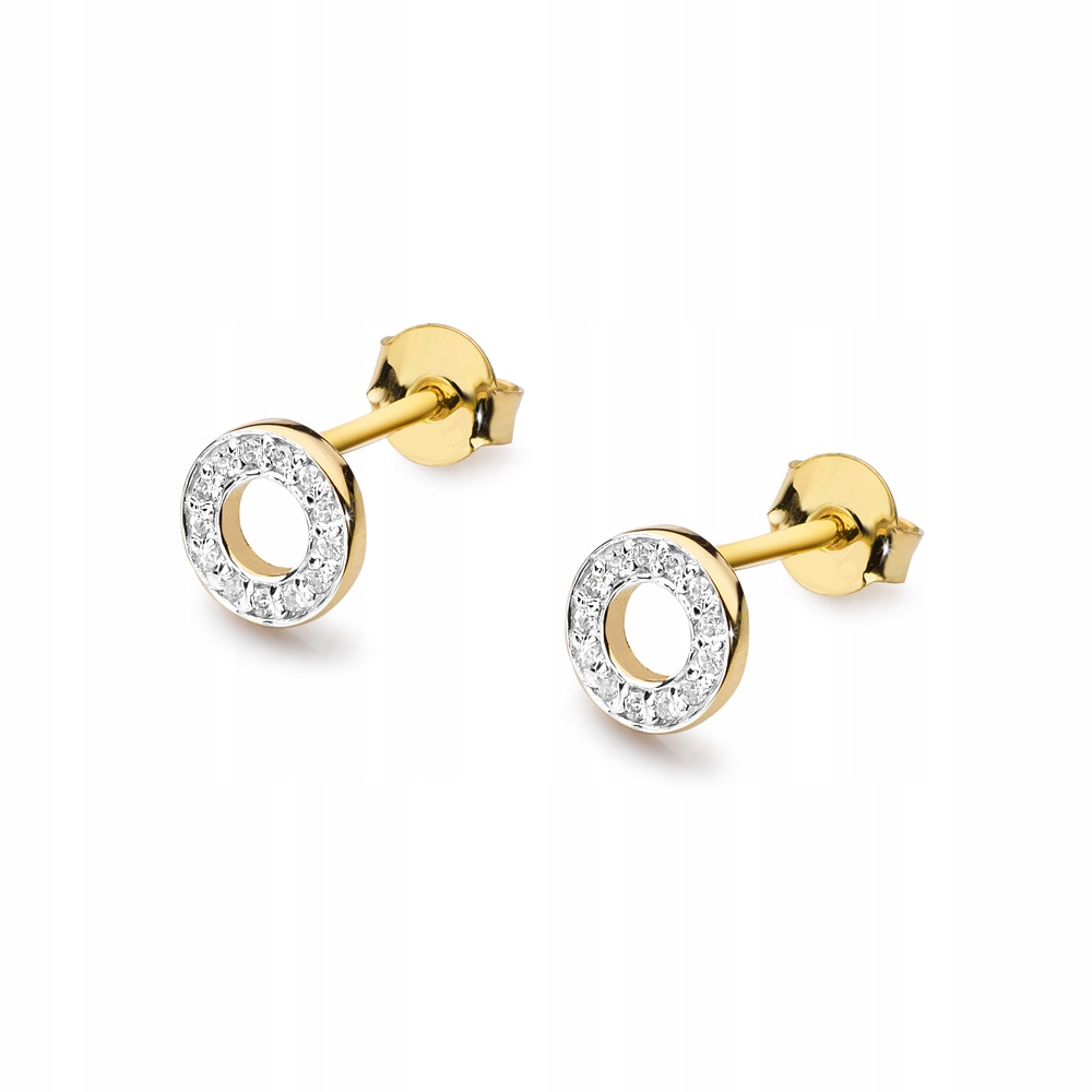 

Złote Kolczyki 585 Brylanty 0,13 ct - Koło