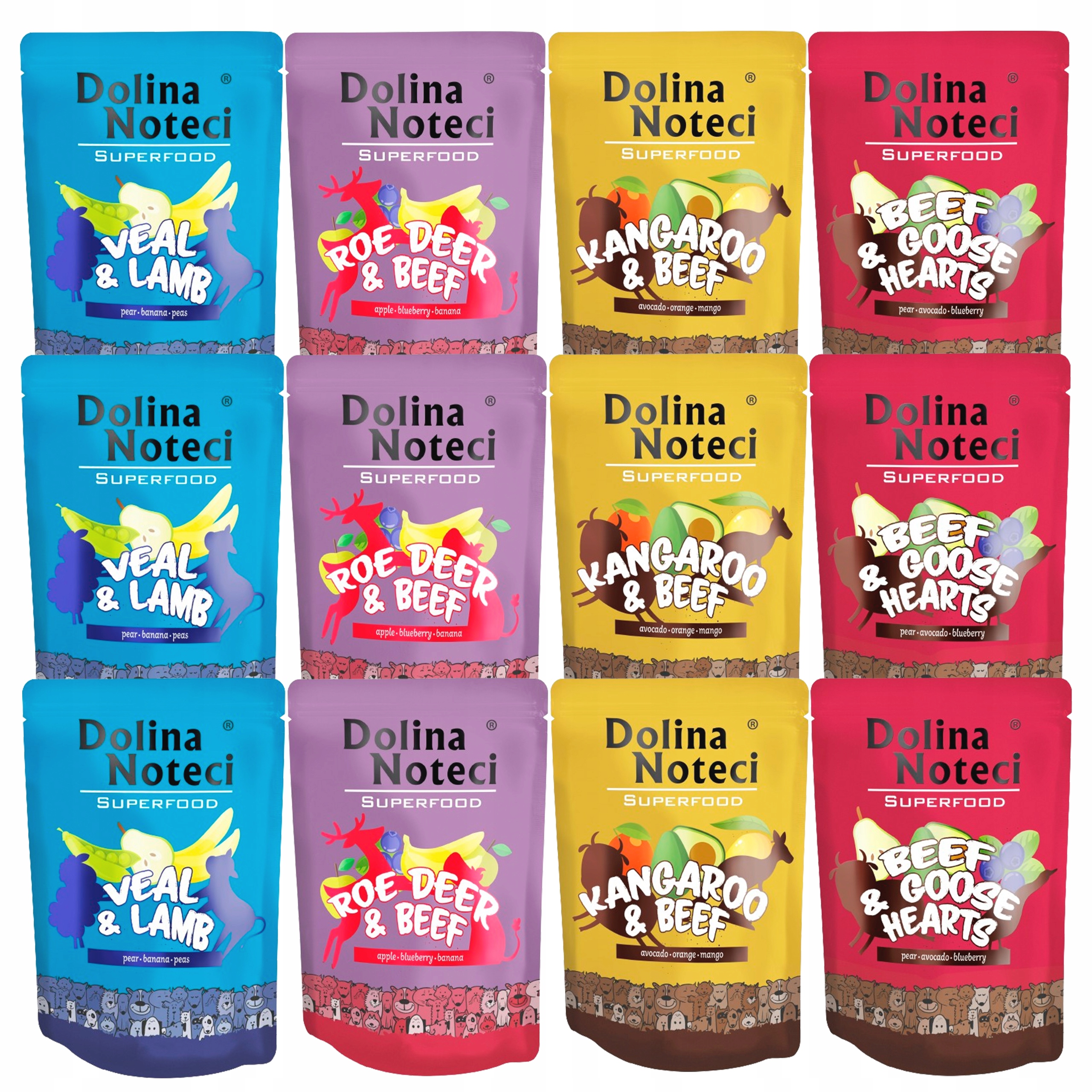 Levně Dolina Noteci Superfood Krmivo mokré pro psa mix chutí 12 x 300 g