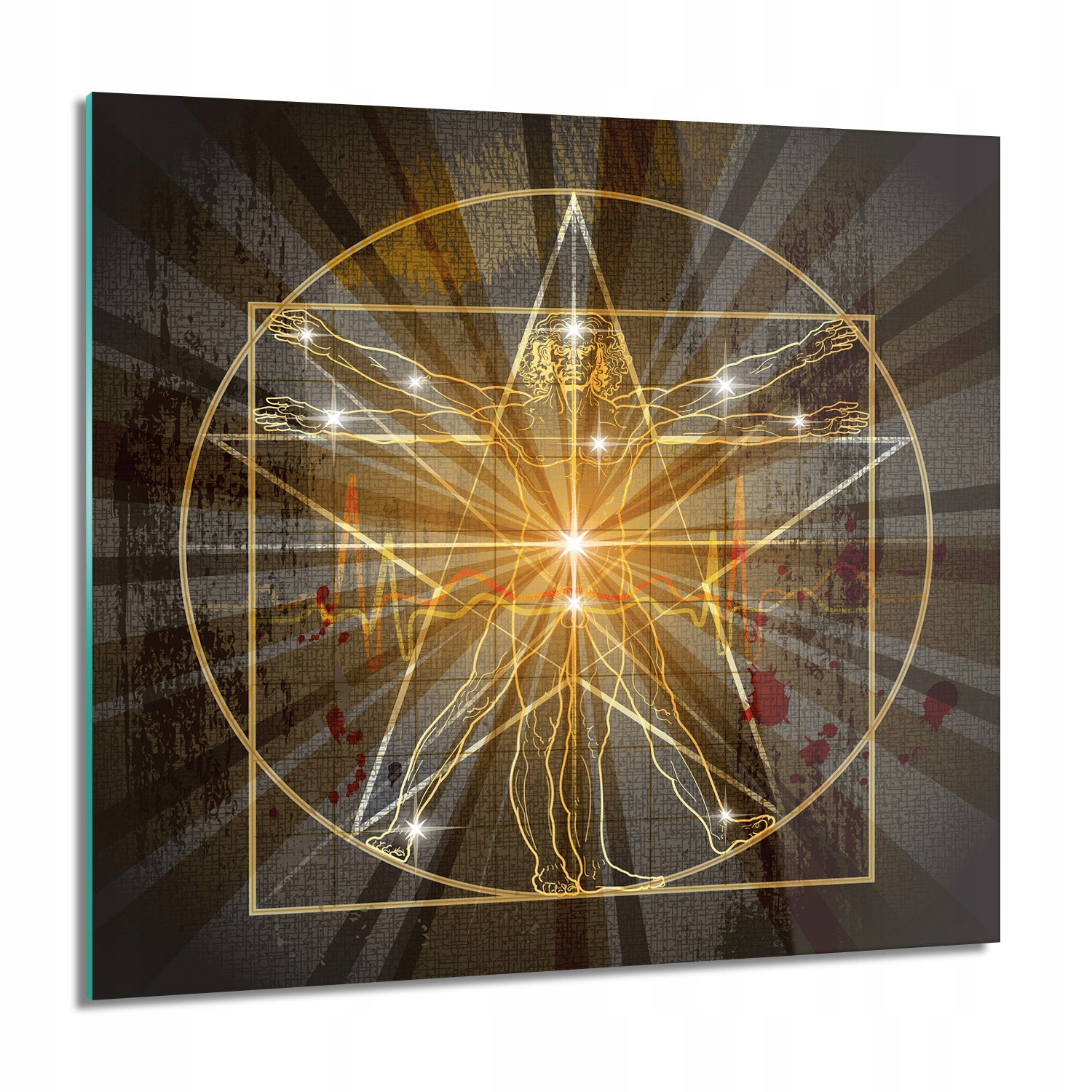 

Pentagram człowiek Obraz na szkle ścienny 60x60