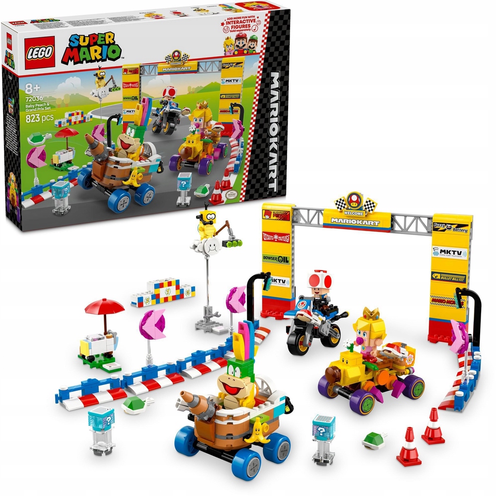 Lego Mario 72036 Mario Kart Baby Peach a sada Grand Prix