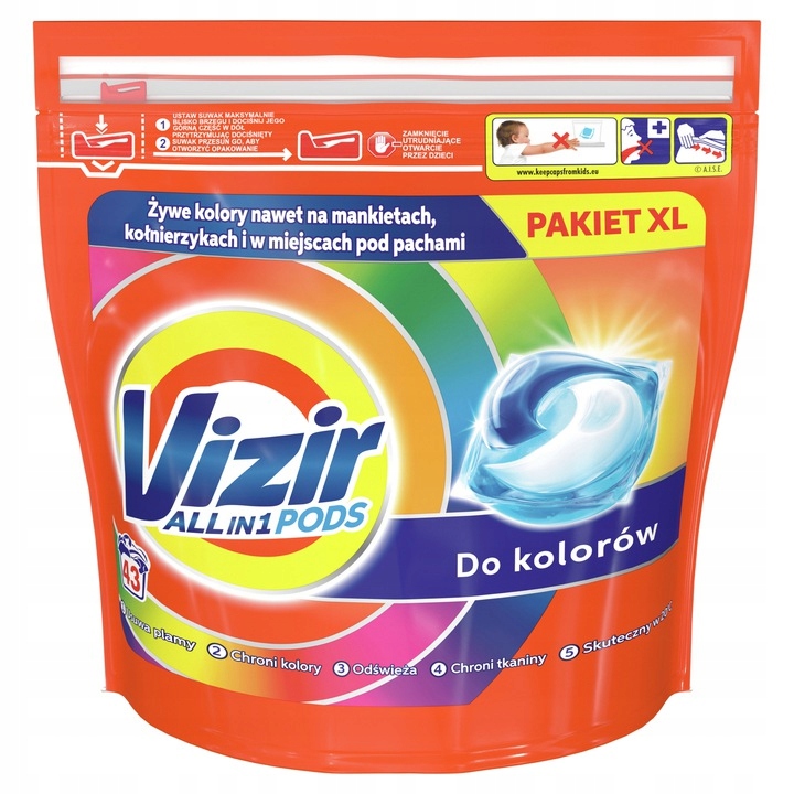 Levně Kapsle Na Praní Vizir Color 43ks