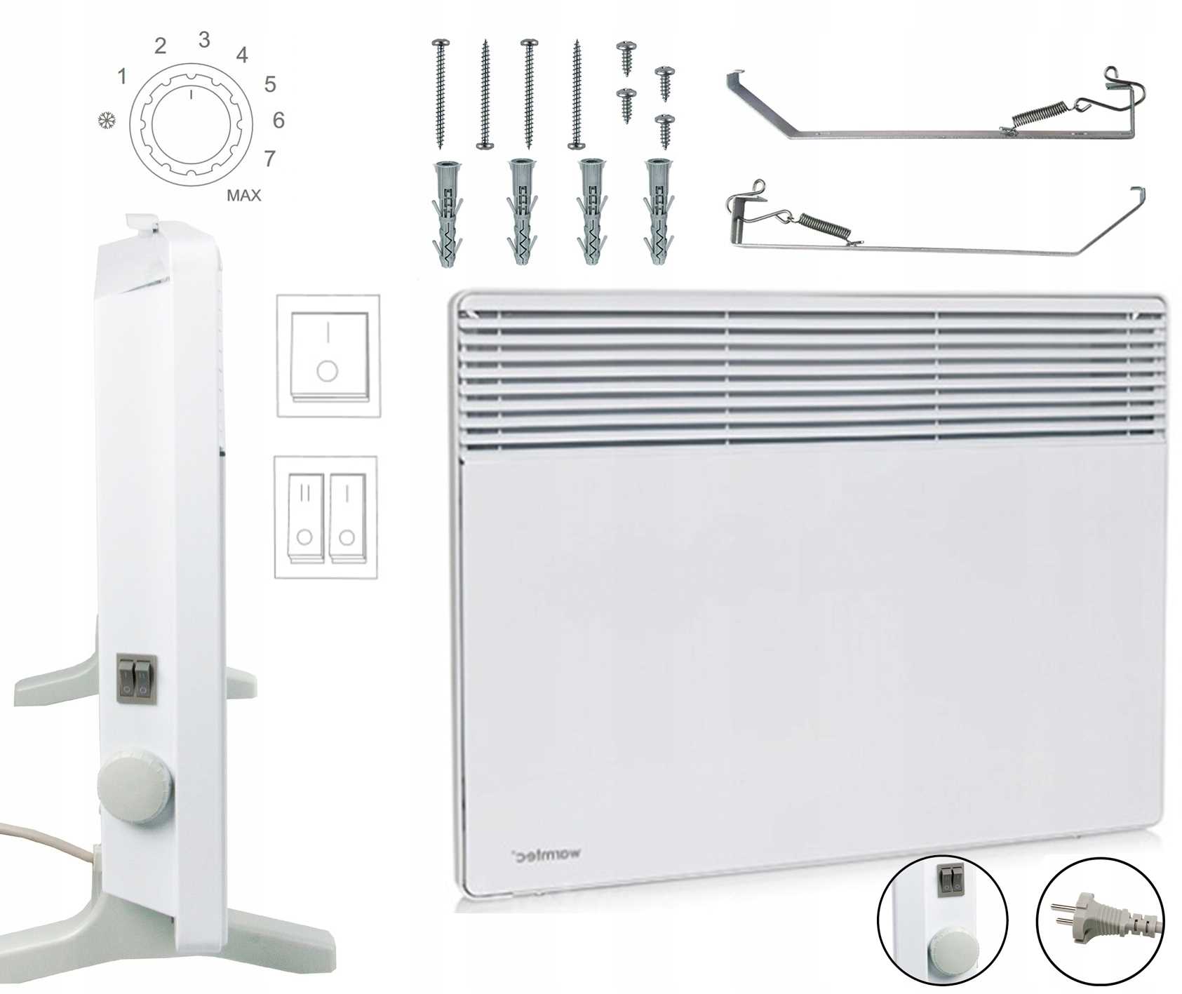 Warmtec EWX-1500W Elektrický Nástěnný Ohřívač, Konvektorový Termostat