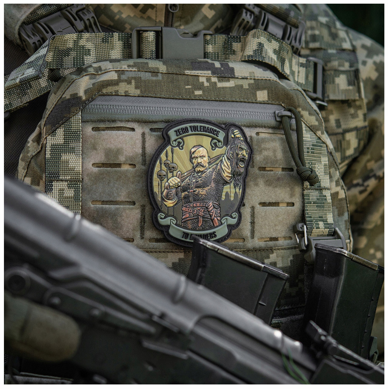 ERTE ポスター Naszywka Rzep 3D Zero Tolerance To Invaders M-Tac PVC 9,7x8