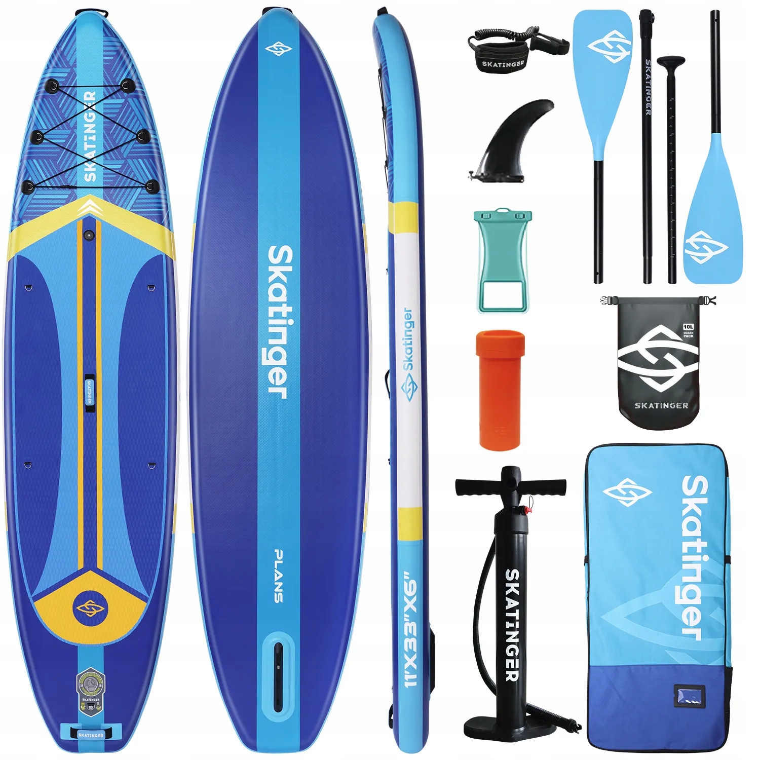 Sup deska Skatinger Plan S Blue 335x84x15 cm (11') touring