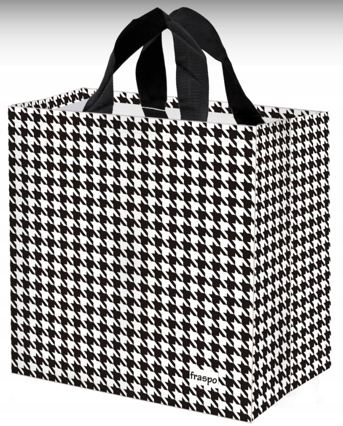 TORBA ZAKUPOWA FRASPO 24L PEPITA BIAŁO - CZARNA